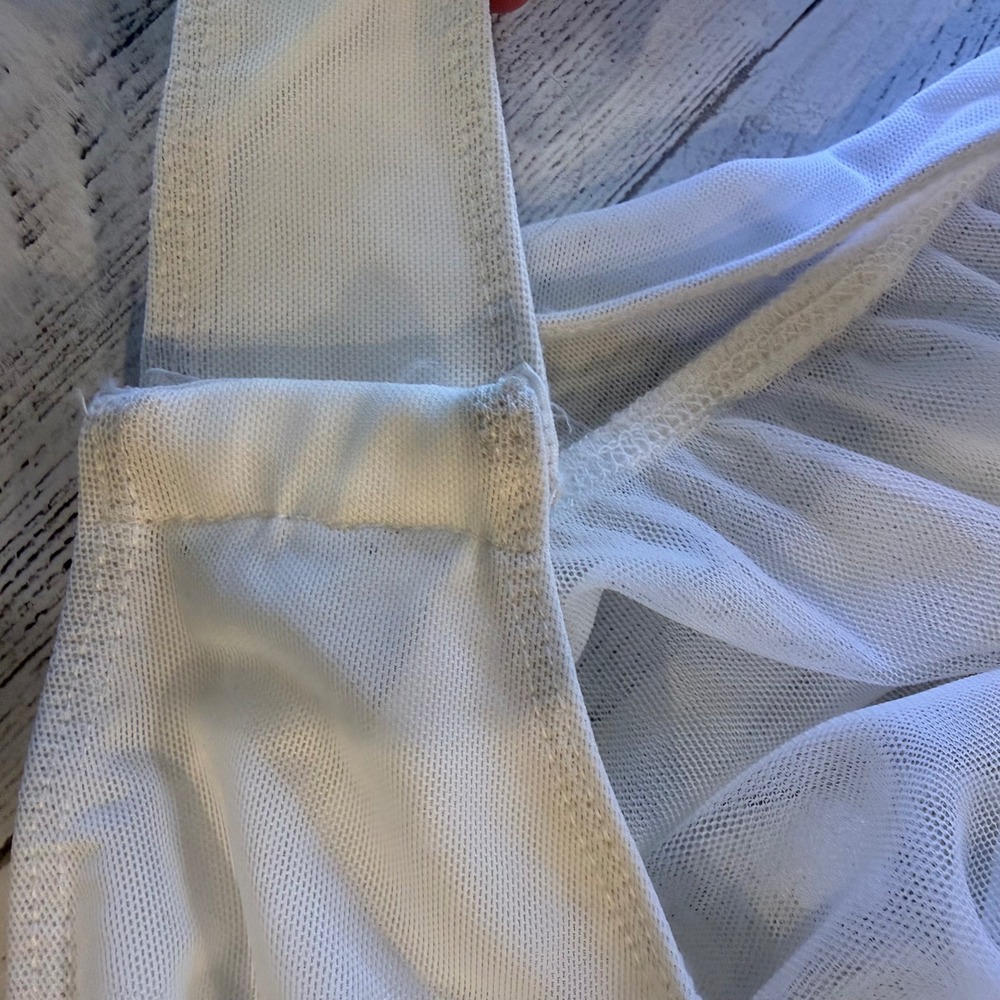 Intimately Free People Ivory Lace Bodysuit Sheer Ruffle Medium Coquette boho - Picture 11 of 12